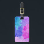 Étiquette À Bagage Taches roses, pourpres, turquoises, et bleues<br><div class="desc">Ce motif rose,  pourpre,  turquoise,  et bleu girly et artistique de taches d'aquarelle est parfait pour la femme à la mode et artsy.</div>