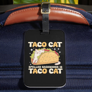 Étiquette À Bagage Tacocat Épellé à l'envers Taco Cat Mexicain