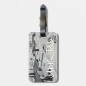 Étiquette À Bagage Tag avec bracelet en cuir (Dos Vertical)