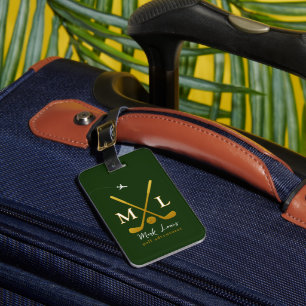 Étiquette À Bagage Tag avec Golf Clubs