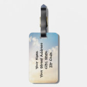 Étiquette À Bagage Tag avec sangle en cuir - Seas the Day! (Dos Vertical)