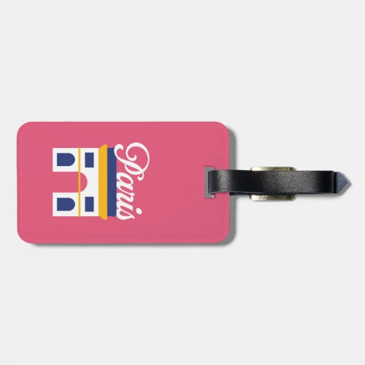 Étiquette À Bagage Tag bagage Paris (Dos horizontal)