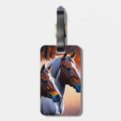 Étiquette À Bagage Tag Brown Brumby Blanc (Dos Vertical)