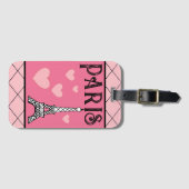 Étiquette À Bagage Tag Cadeau Tour Eiffel Paris (Devant Horizontal)