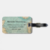 Étiquette À Bagage Tag - Carte Vintage (Dos horizontal)