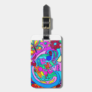 Étiquette À Bagage tag d'amour hippie style 70