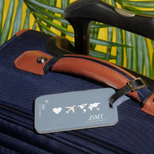 Étiquette À Bagage Tag de bagage bleu poussiéreux