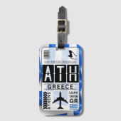 Étiquette À Bagage Tag de bagage d'Athènes Grèce (Devant Vertical)