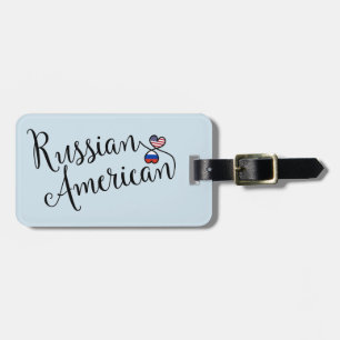 Étiquette À Bagage Tag de bagage de coeur russo-américain