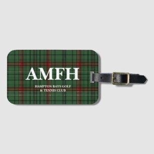 Étiquette À Bagage Tag de bagage de golf Tartan Plaid Monogram