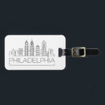 Étiquette À Bagage Tag de bagage en ligne Skyline Ville stylisée Phil<br><div class="desc">Un bagage unique représentant la belle ville de Philadelphie,  Pennsylvanie.  Ce tag présente une illustration stylisée de l'horizon unique de la ville avec son nom en dessous.</div>