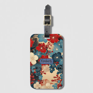 Étiquette À Bagage Tag de bagage floral d'inspiration japonaise