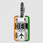 Étiquette À Bagage Tag de bagage Inde Delhi (Devant Vertical)