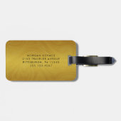 Étiquette À Bagage Tag de bagage Monogramme moderne (Dos horizontal)