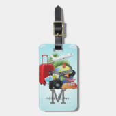 Étiquette À Bagage Tag de bagage Monogramme moderne (Devant Vertical)