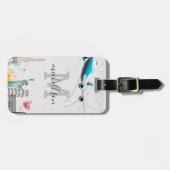 Étiquette À Bagage Tag de bagage Monogramme moderne (Devant horizontal)