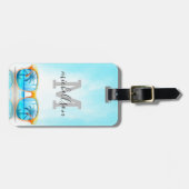 Étiquette À Bagage Tag de bagage Monogramme moderne (Devant horizontal)