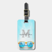 Étiquette À Bagage Tag de bagage Monogramme moderne (Devant Vertical)