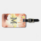 Étiquette À Bagage Tag de bagage Monogramme moderne (Devant horizontal)