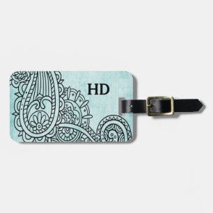 Étiquette À Bagage Tag de bagage Motif Motif Turquoise