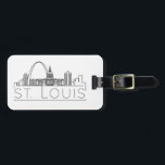 Étiquette À Bagage Tag de bagage Skyline City Stylisé St. Louis<br><div class="desc">Un bagage unique représentant la belle ville de Saint-Louis.  Ce tag présente une illustration stylisée de l'horizon unique de la ville avec son nom en dessous.</div>