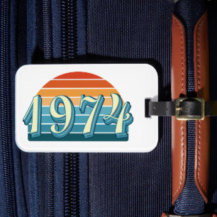 Étiquette À Bagage Tag de bagage Vintage 52e anniversaire 1974 - Retr