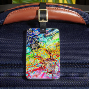 Étiquette À Bagage Tag de bulles arc-en-ciel dans les bagages d'encre