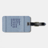 Étiquette À Bagage Tag de jeans avec Monogramme (Dos horizontal)