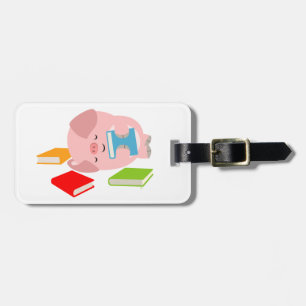 Étiquette À Bagage Tag de la valise du petit auteur de livre (cochon 