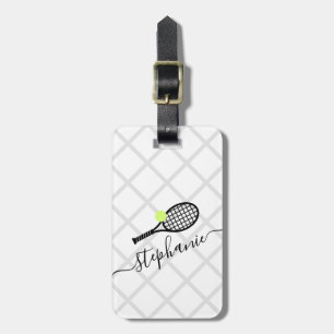 Étiquette À Bagage Tag de monogramme de tennis féminin personnalisé