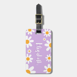 Étiquette À Bagage Tag de sac scolaire personnalisé Floral Daisy Kids