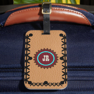 Étiquette À Bagage Tag en cuir de style sud-ouest