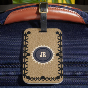 Étiquette À Bagage Tag en cuir de style sud-ouest