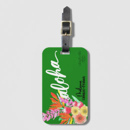 Étiquette À Bagage Tag Fleur Tropicale Aloha - Malama Honua Ohana