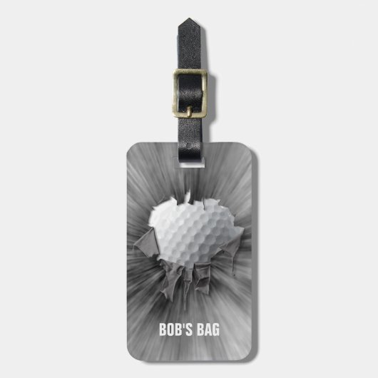 Étiquette À Bagage Tag Torn Golf Ball (Devant Vertical)