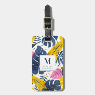 Étiquette À Bagage Tags des bagages Feuille tropicaux