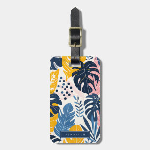 Étiquette À Bagage Tags des bagages Feuille tropicaux