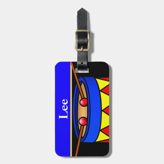 Étiquette À Bagage Tambours sur bagage Balise avec sangle en cuir (Devant Vertical)