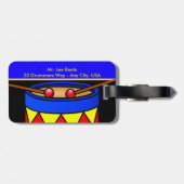 Étiquette À Bagage Tambours sur bagage Balise avec sangle en cuir (Dos horizontal)