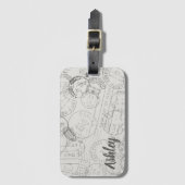 Étiquette À Bagage Tampons Vintages (Devant Vertical)