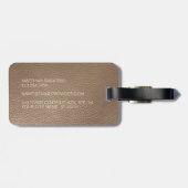 Étiquette À Bagage Tan Beige Brown foncé Simple Classé Plaid Motif (Dos horizontal)