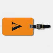 Étiquette À Bagage Tangerine Orange Black Monograms Fête Cadeau Favor (Devant horizontal)