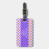 Étiquette À Bagage Tango de Tangérine et Pois pourpres (Devant Vertical)
