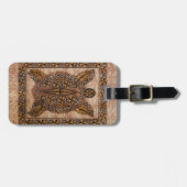 Étiquette À Bagage Tapa hawaïen primitif de tatouage de Honu (Devant horizontal)