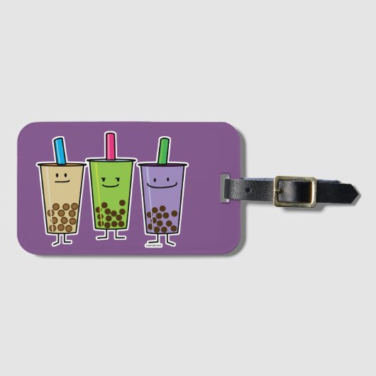 Étiquette À Bagage Tapioca Japa de taro de lait de boissons de vert (Devant Horizontal)