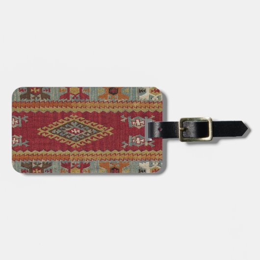 Étiquette À Bagage Tapis Kilim Turc (Devant horizontal)