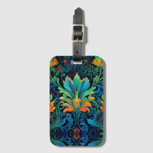 Étiquette À Bagage Tapisserie florale Abstraite Gras Vivid Coloré