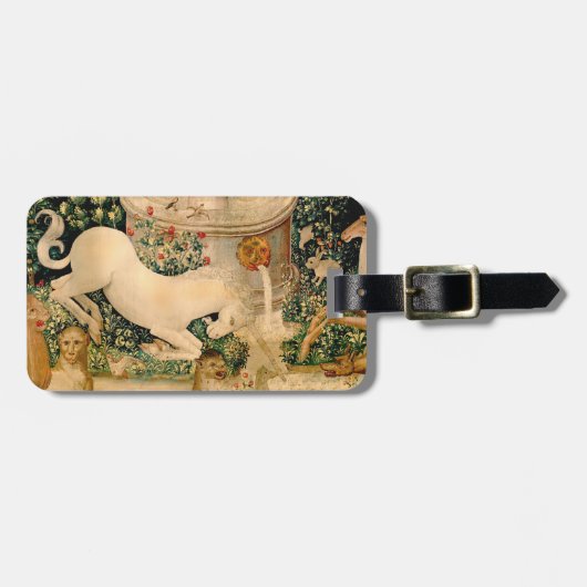 Étiquette À Bagage Tapisseries Unicorne Trouvé Légende Mythique (Devant horizontal)