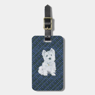Étiquette À Bagage Tartan Black Watch Westie