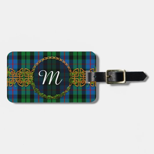 Étiquette À Bagage Tartan de Morrison de monogramme (Devant horizontal)